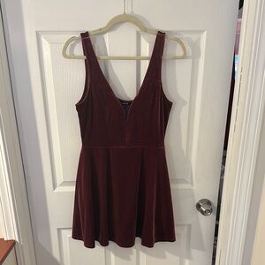 Elegant Burgundy Velvet Dress